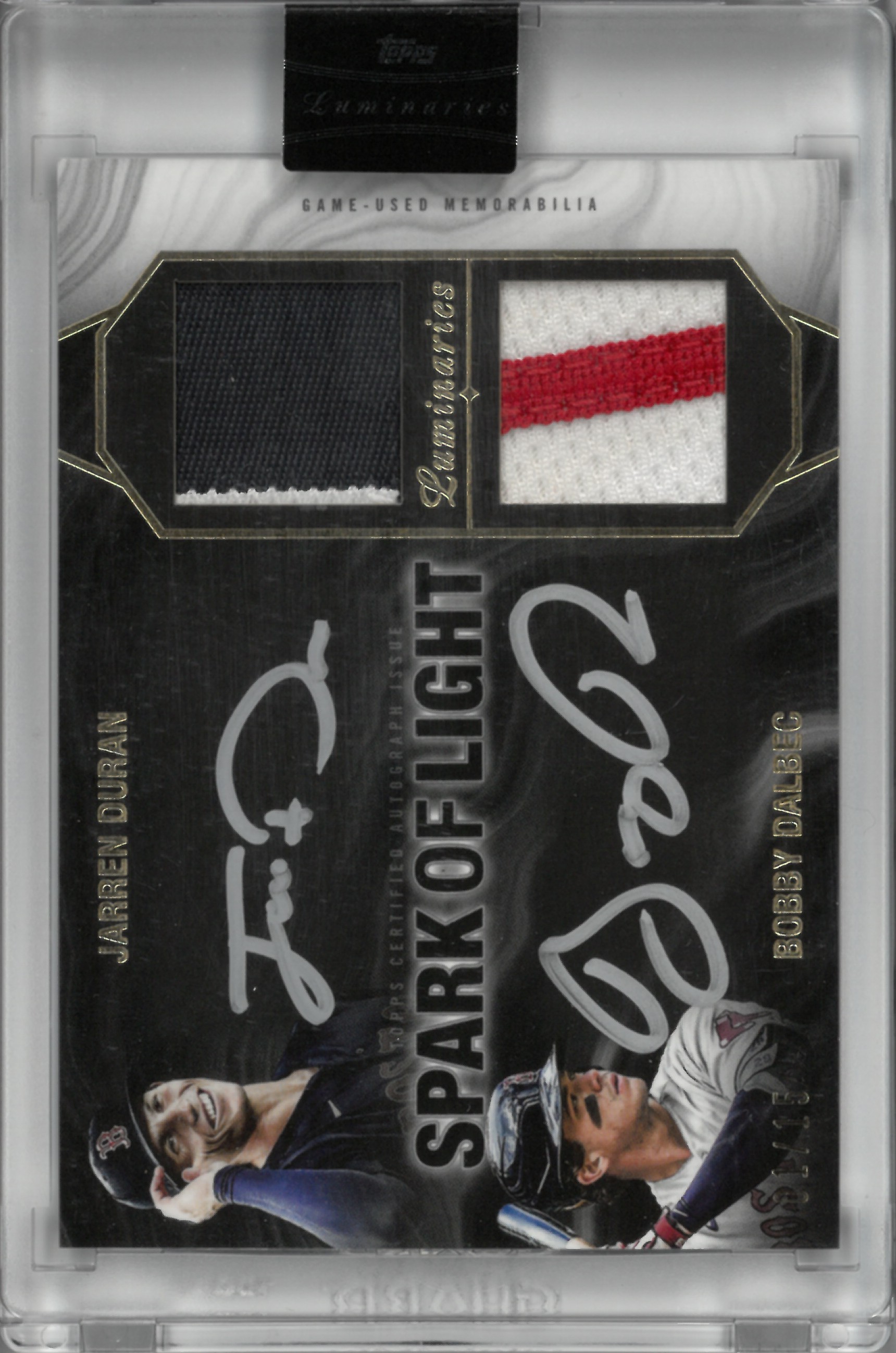 2022 Topps Luminaries ”Jarren Duran＆Bobby Dalbec” Relic Auto【01/15】#SLDP-DD(ジャレン・デュラン)(ボビー・ダルベック)