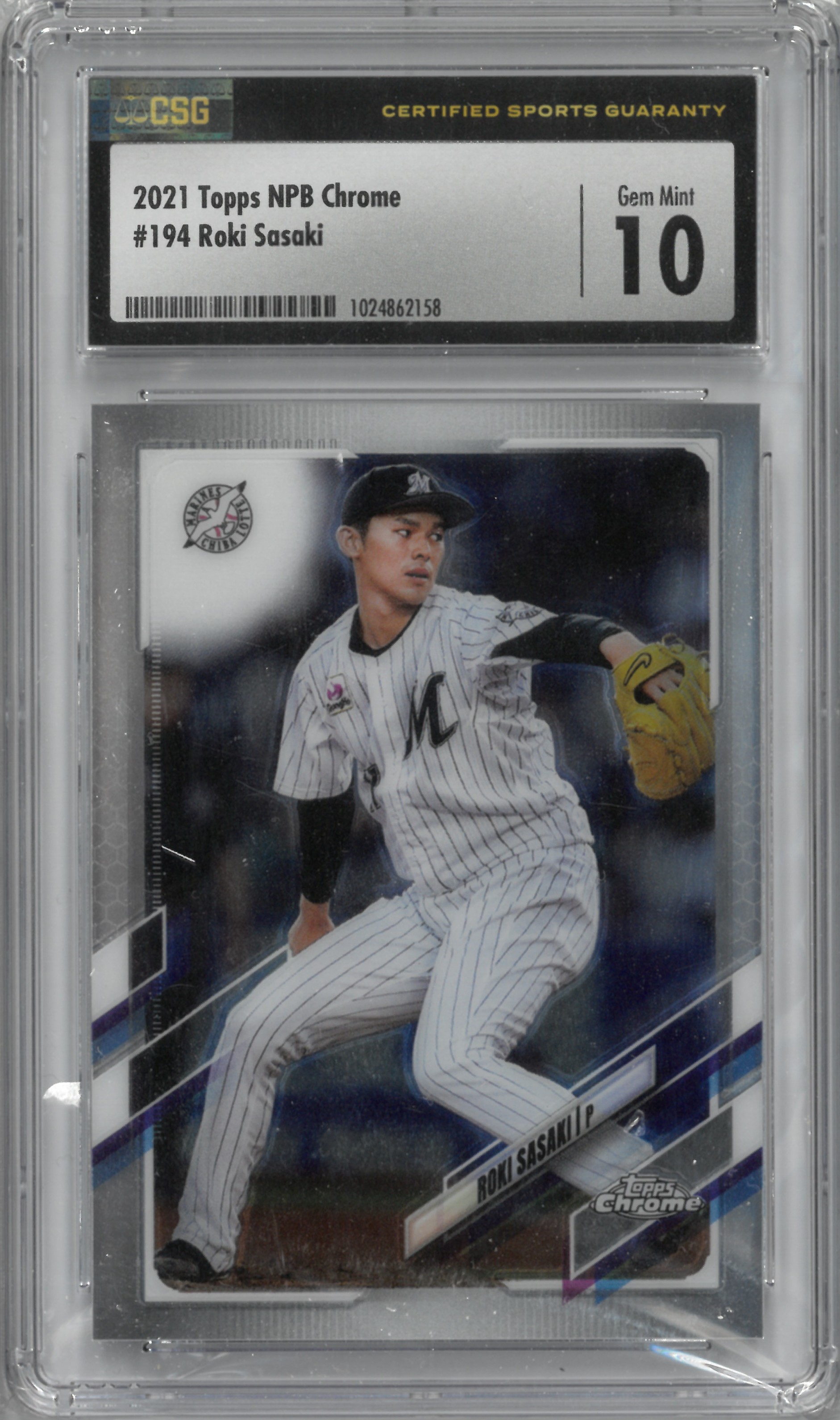 2021 Topps Chrome "Roki Sasaki" #194【CSG10】(佐々木 朗希)