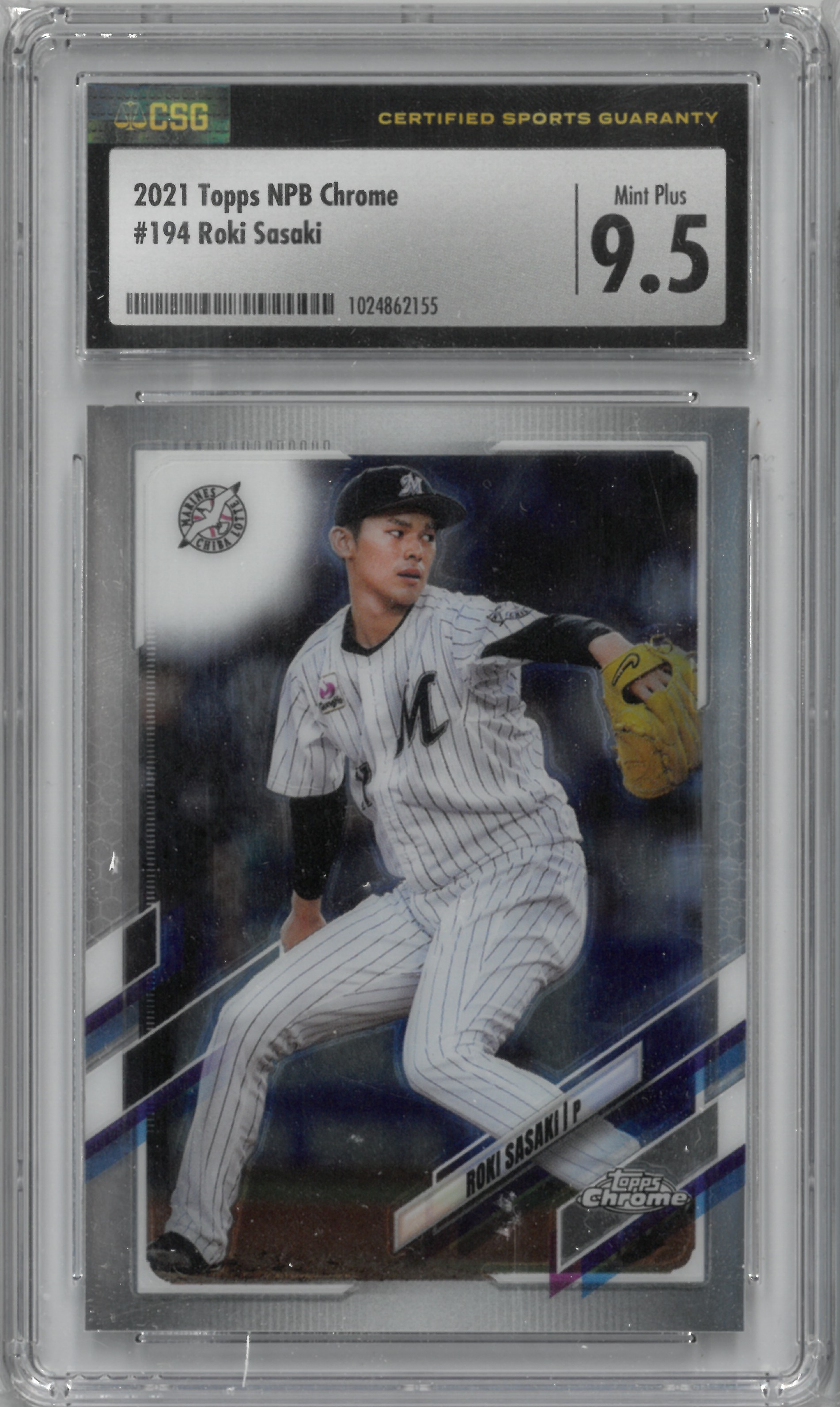 2021 Topps Chrome "Roki Sasaki" #194【CSG9.5】(佐々木 朗希)