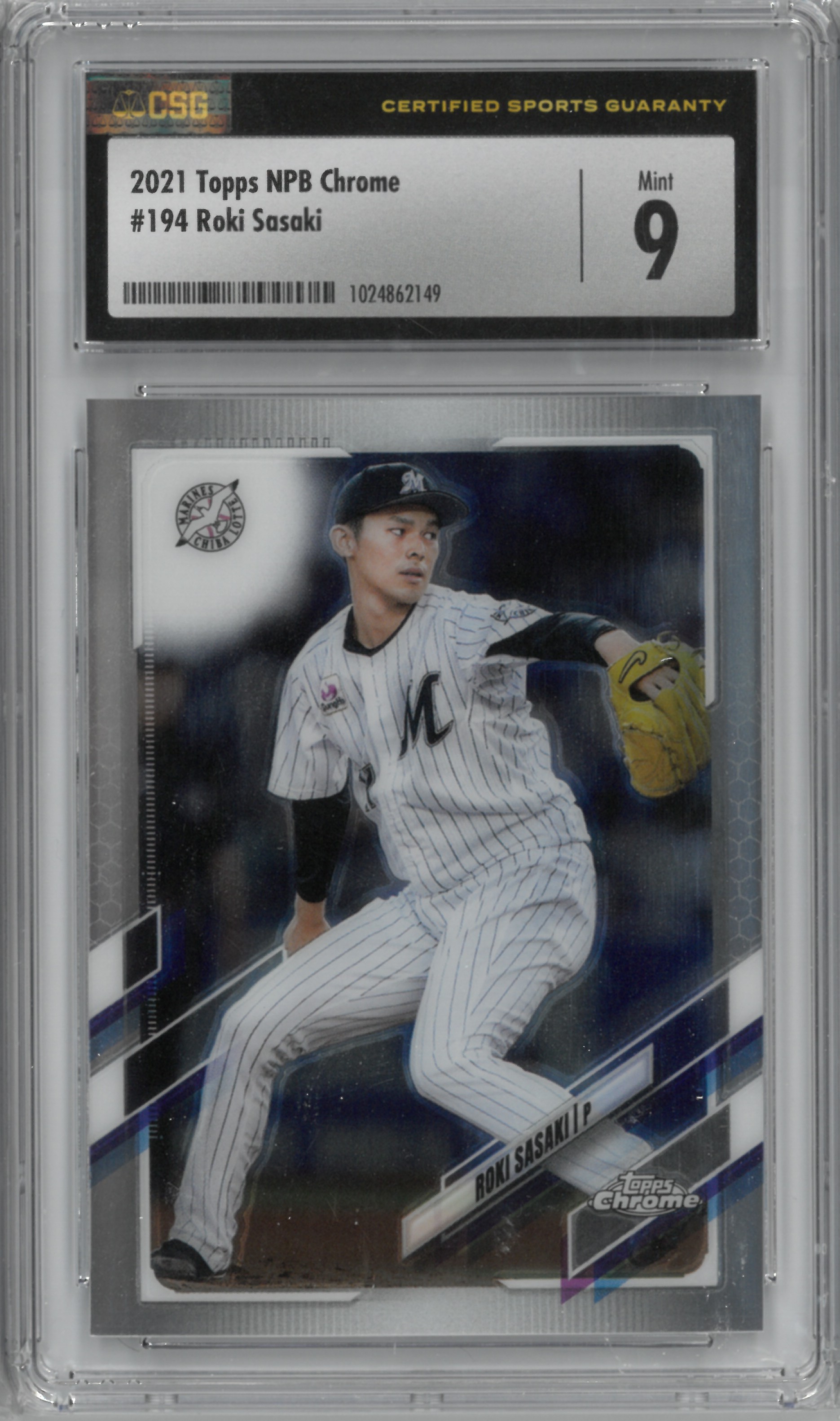 2021 Topps Chrome "Roki Sasaki" #194【CSG9】(佐々木 朗希)