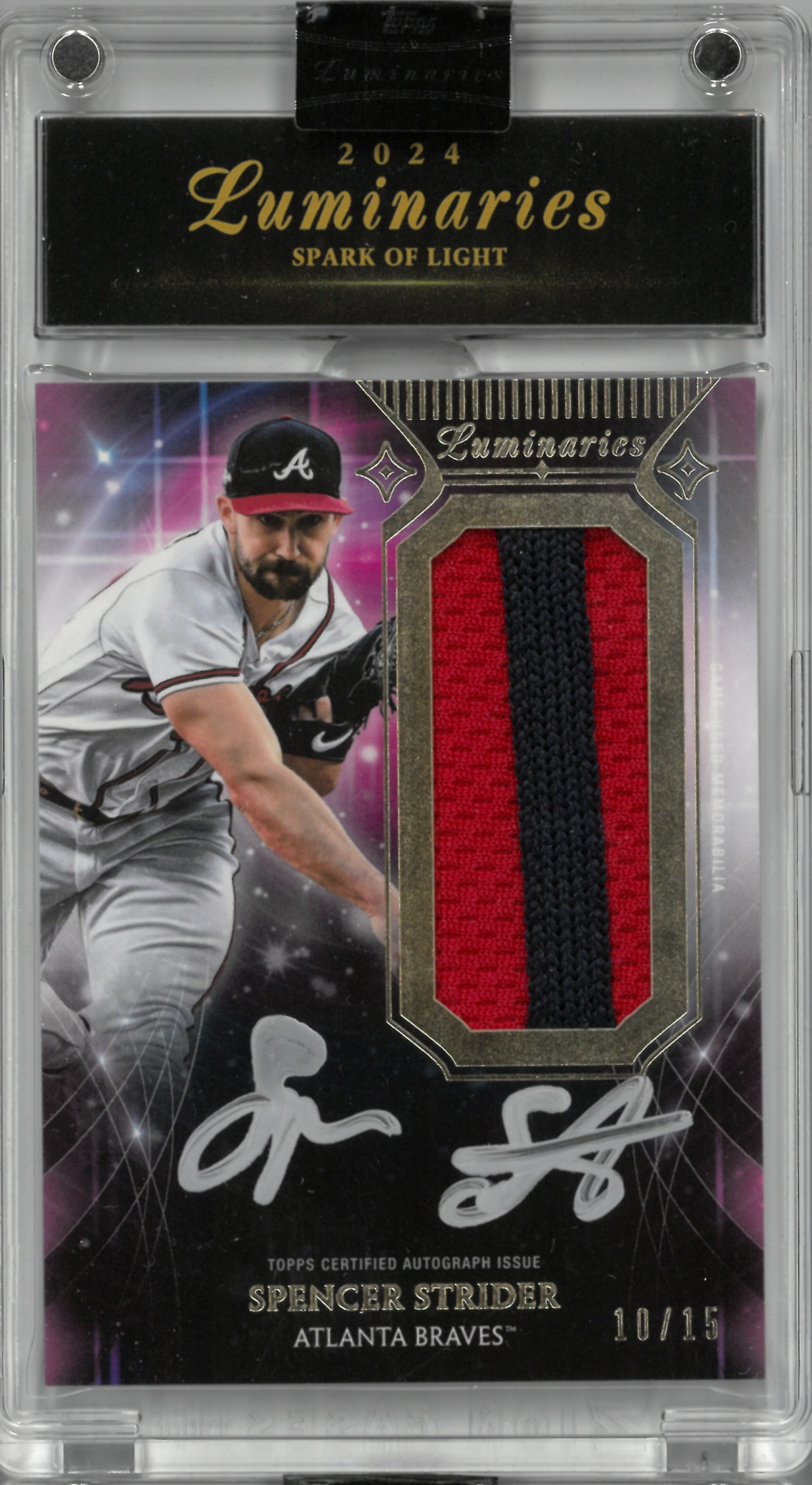 2024 Topps Luminaries "Spencer Strider" Relic Auto【10/15】#SLP-SS(スペンサー・ストライダー)