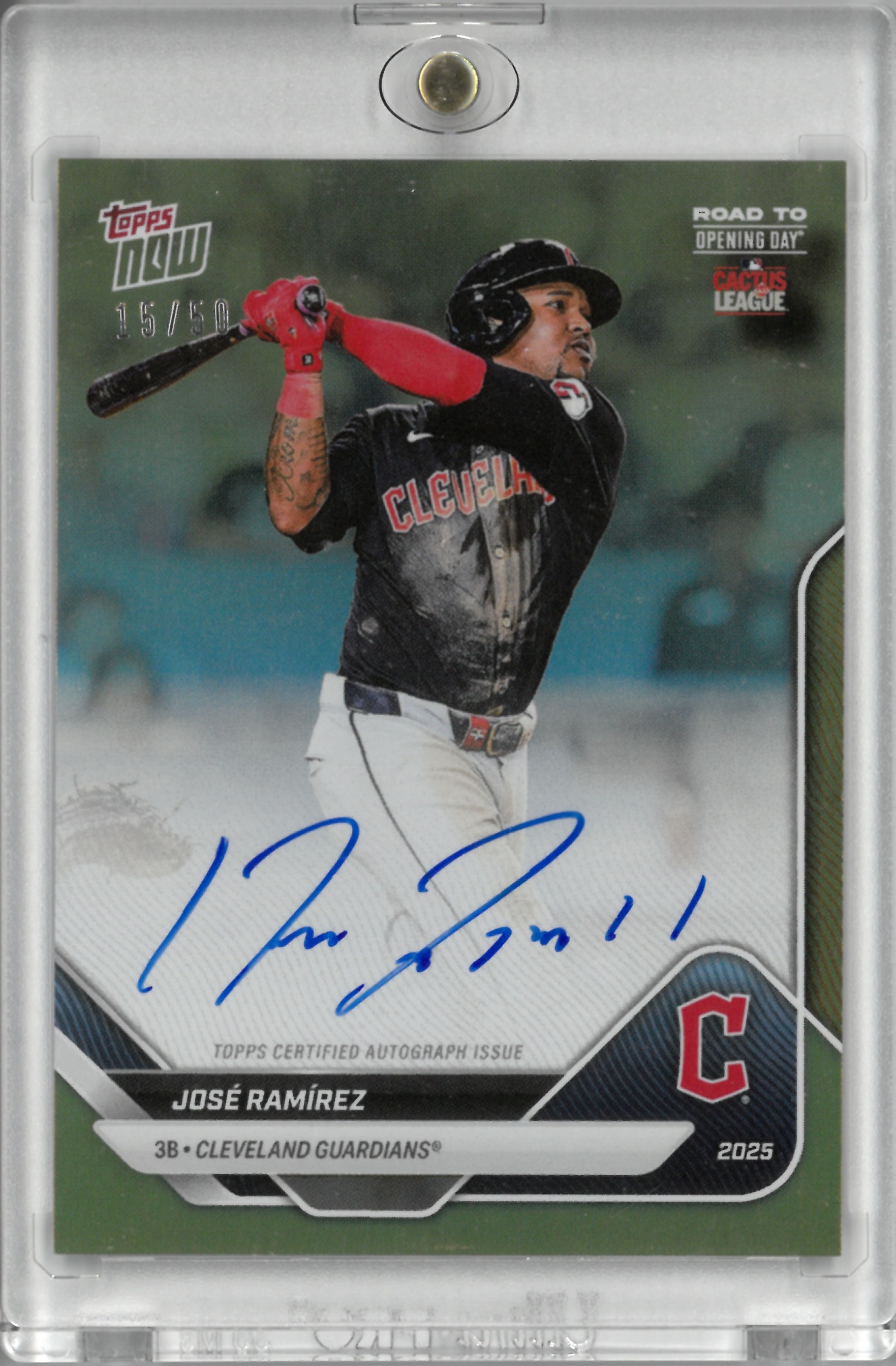2025 Topps NOW "Jose Ramirez" Auto【15/50】#A-JR(ホセ・ラミレス)