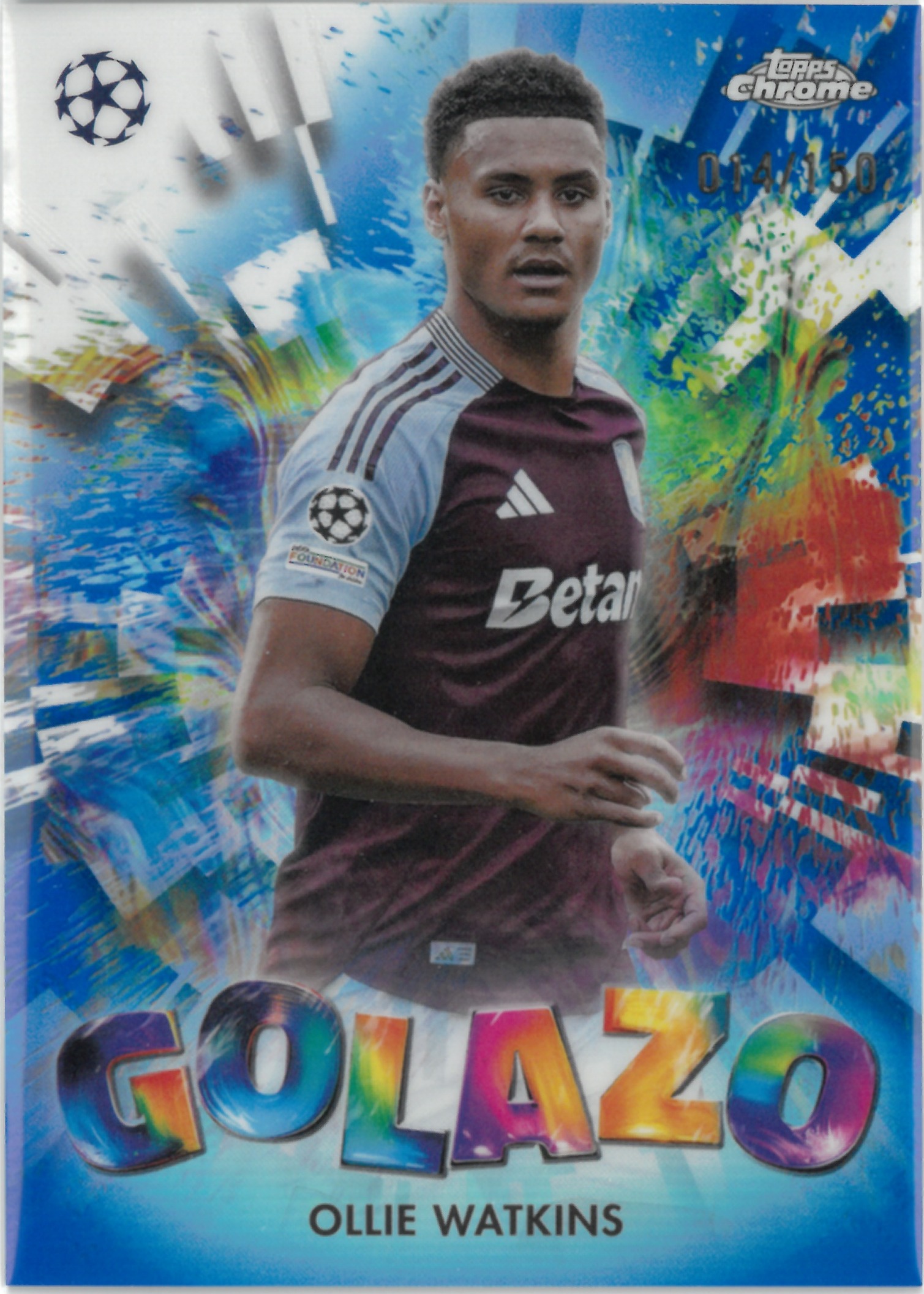 2025 Topps Chrome "Ollie Watkins"【014/150】#GZ-18(オリー・ワトキンス)