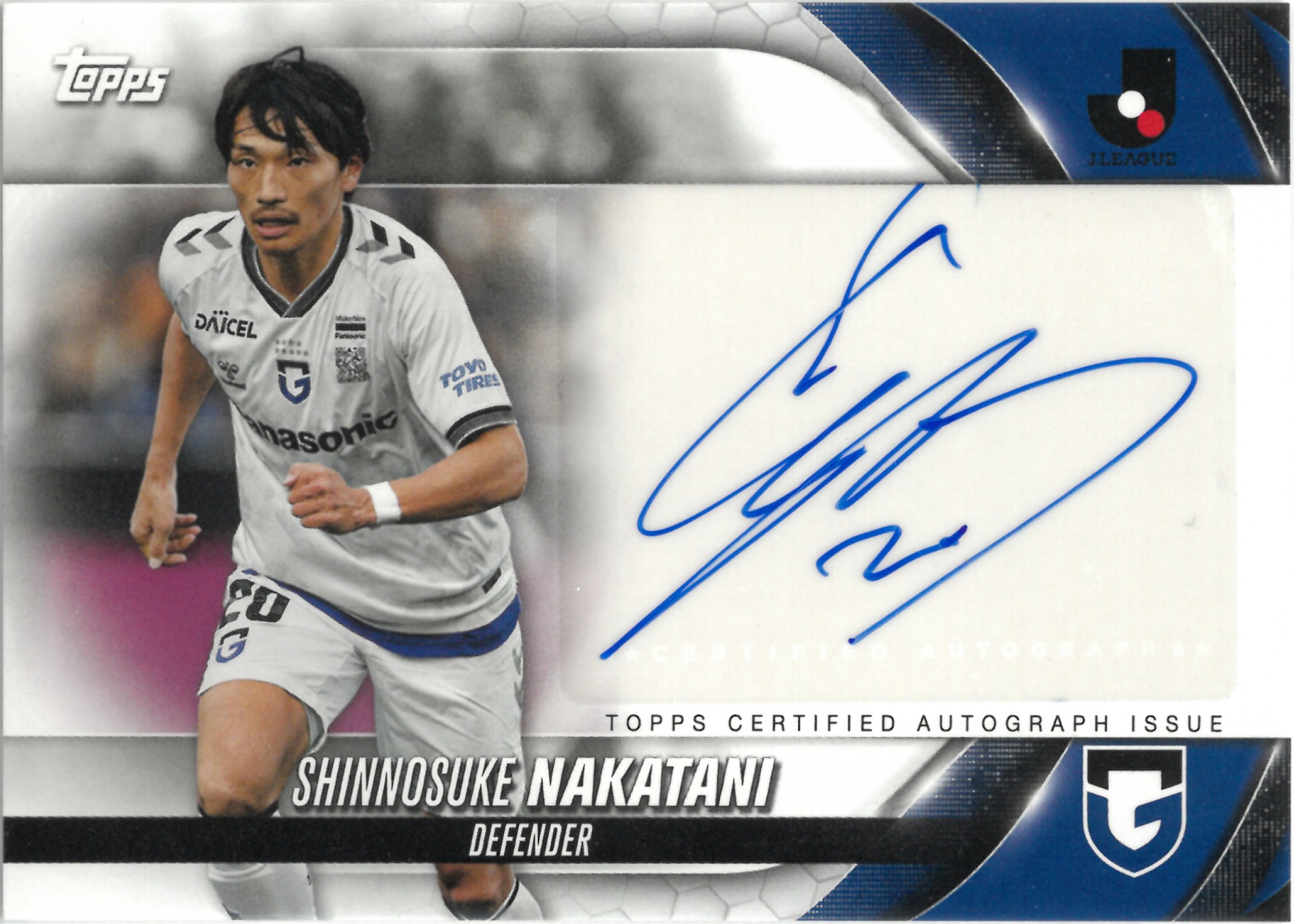 2024 Topps J.LEAGUE "Shinnosuke Nakatani" Auto #A-NK(中谷 進之介)