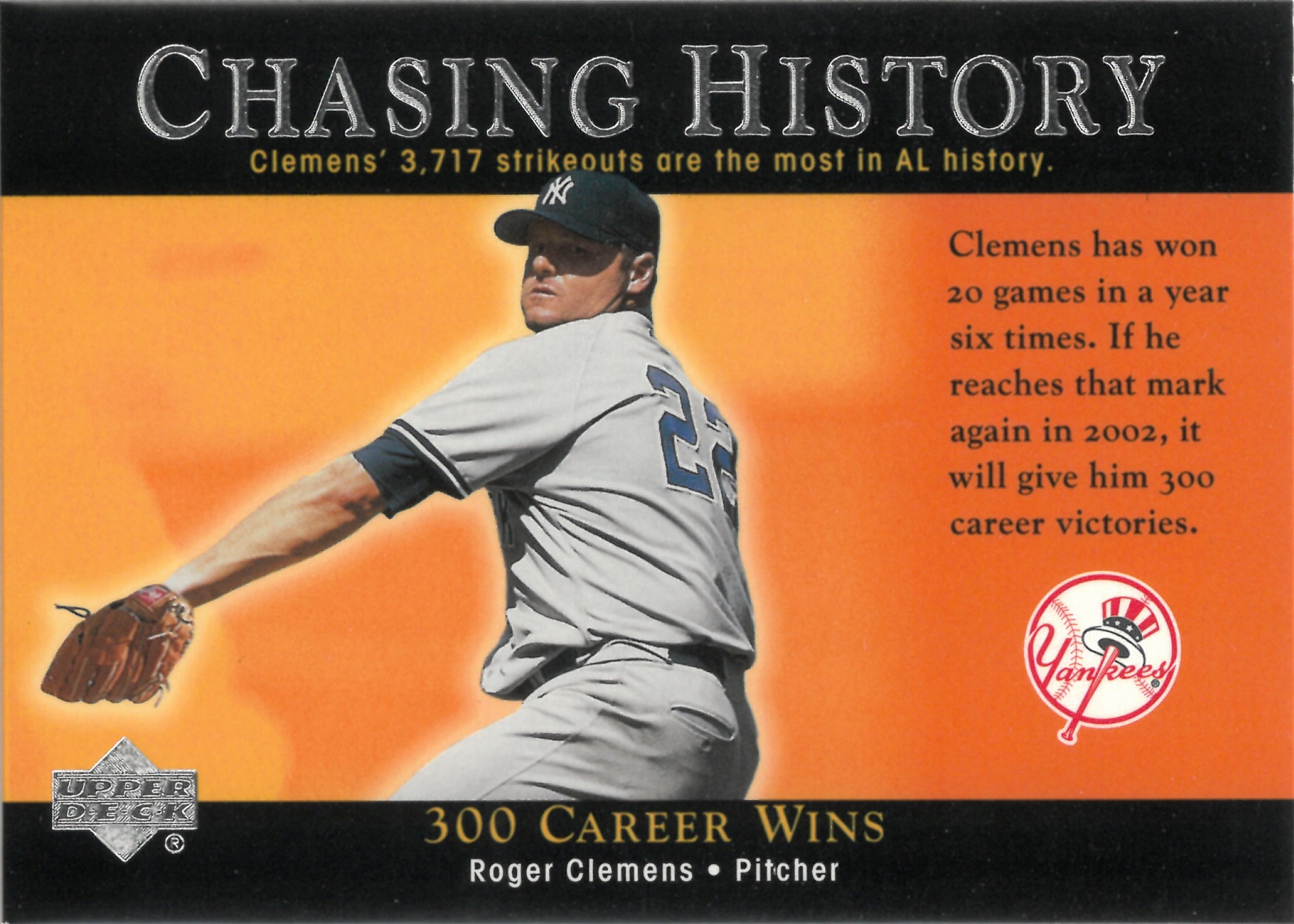 2002 Upper Deck "Roger Clemens" #CH3(ロジャー・クレメンス)