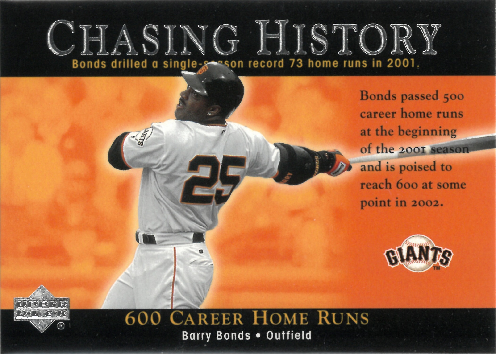 2002 Upper Deck "Barry Bonds" #CH4(バリー・ボンズ)