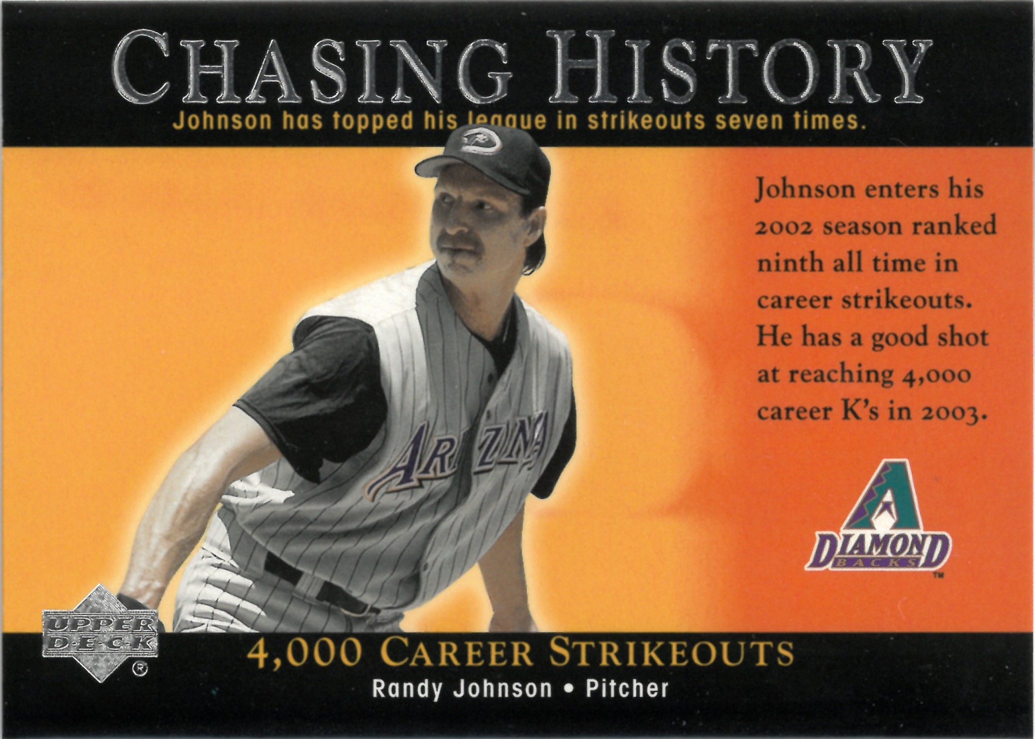 2002 Upper Deck "Randy Johnson" #CH9(ランディ・ジョンソン)