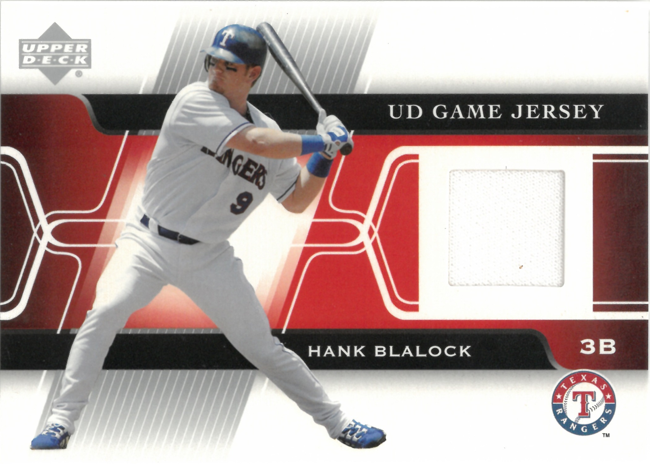2005 Upper Deck "Hank Blalock" Relic #GJ-HB(ハンク・ブレイロック)