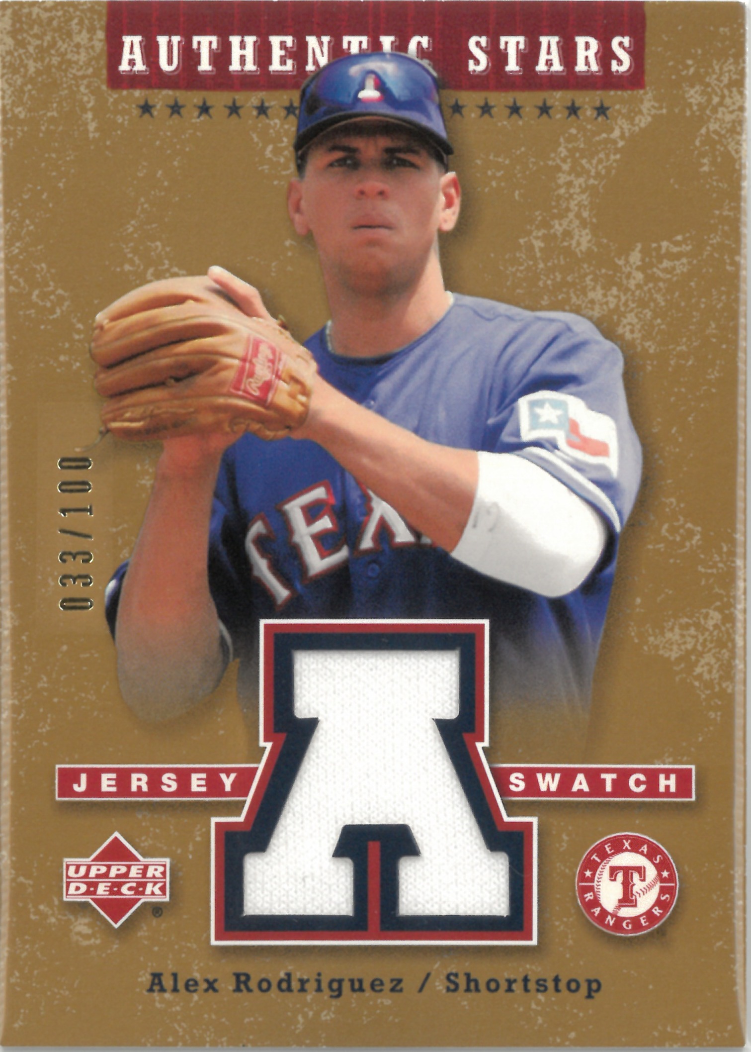 2003 Upper Deck "Alex Rodriguez" Relic【033/100】#AS-AR(アレックス・ロドリゲス)