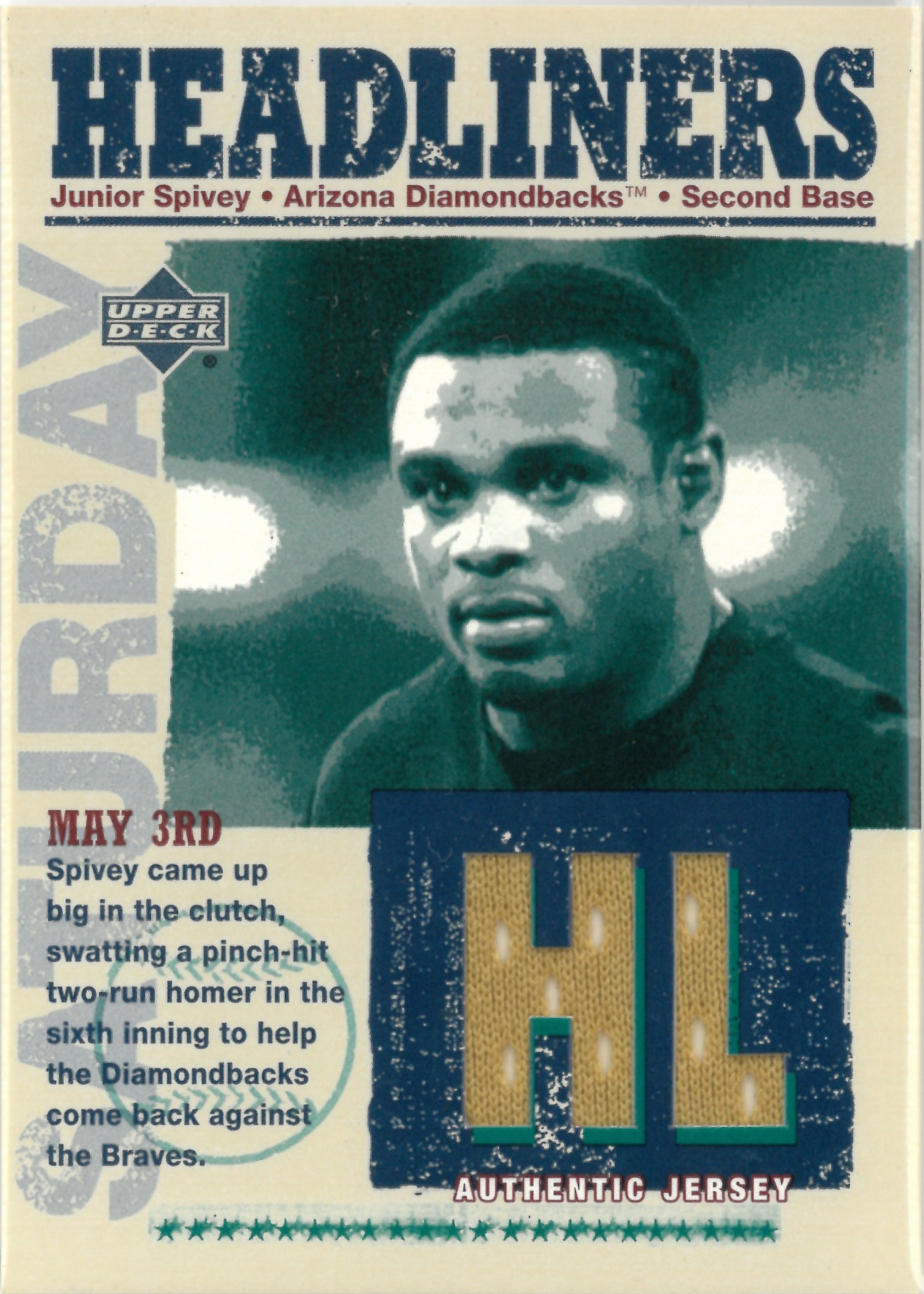 2003 Upper Deck "Junior Spivey" Relic #HL-JS(ジュニア・スパイビー)