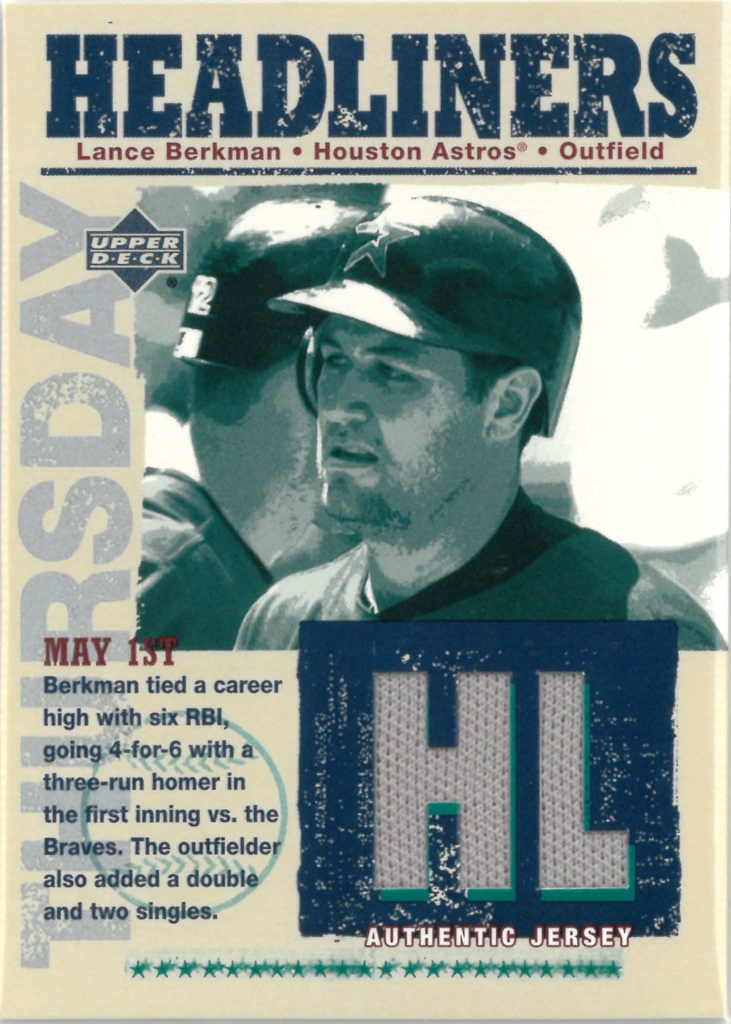 2003 Upper Deck "Lance Berkman" Relic #HL-LB(ランス・バークマン)