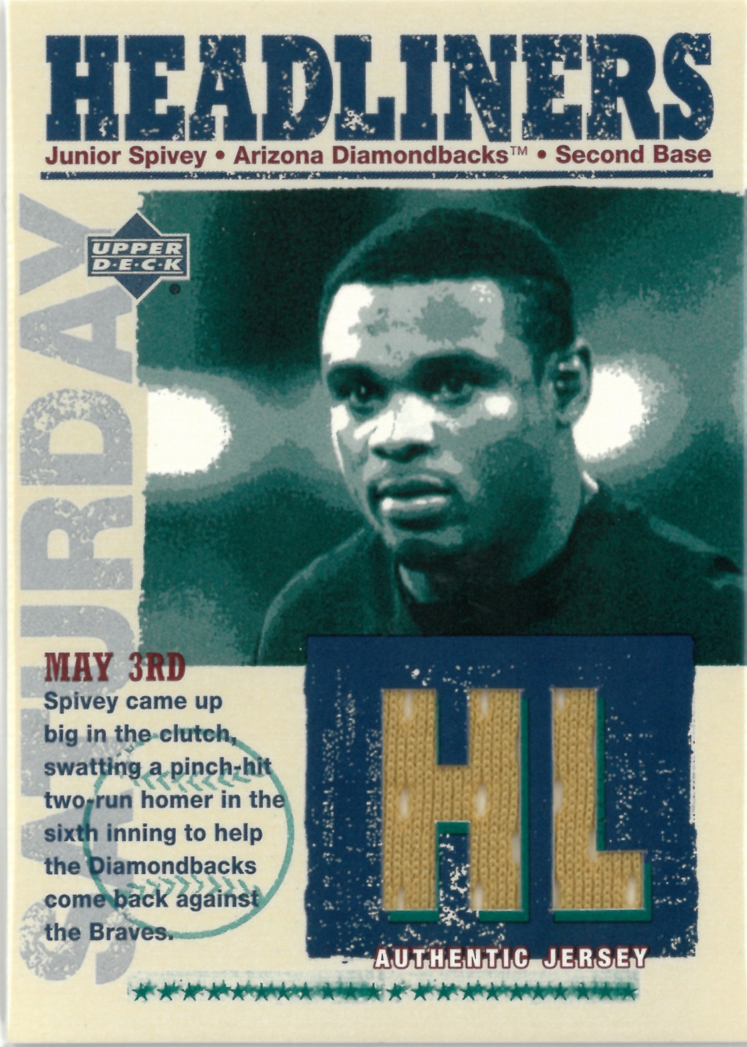 2003 Upper Deck "Junior Spivey" Relic #HL-JS(ジュニア・スパイビー)