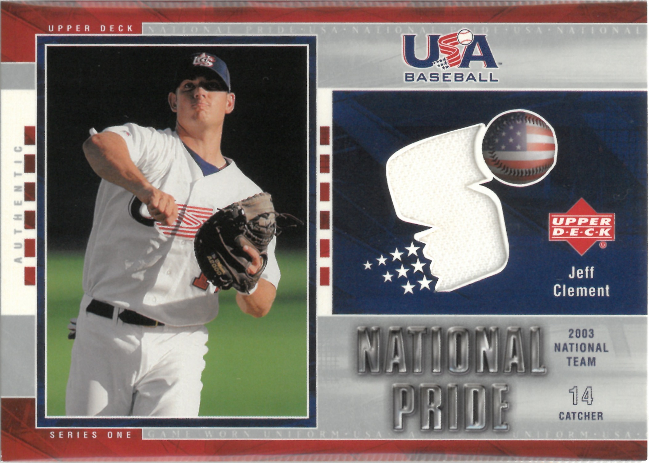 2003 Upper Deck "Jeff Clement" Relic #USA-10(ジェフ・クレメント)