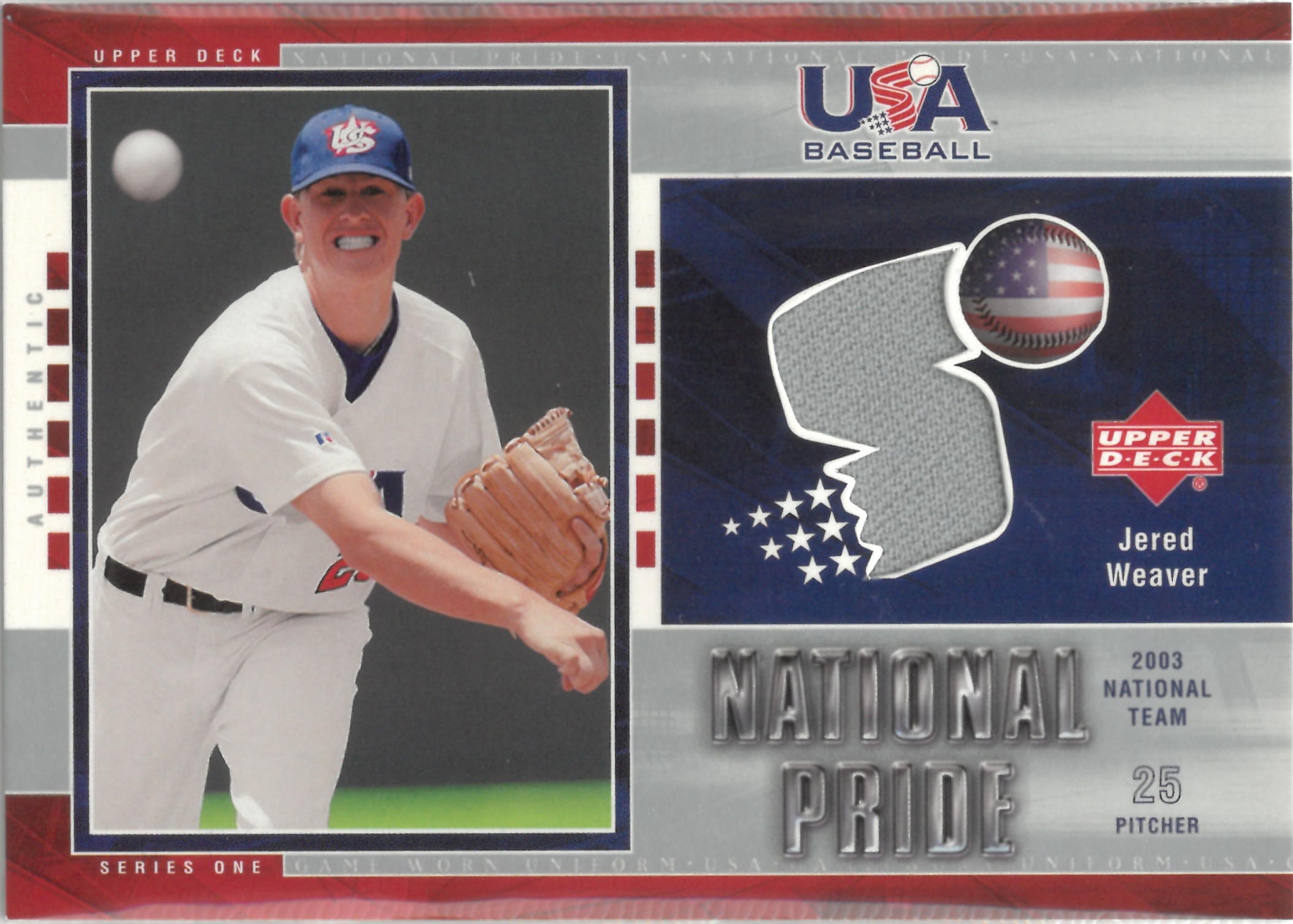 2003 Upper Deck "Jered Weaver" Relic #USA-6(ジェレッド・ウィーバー)