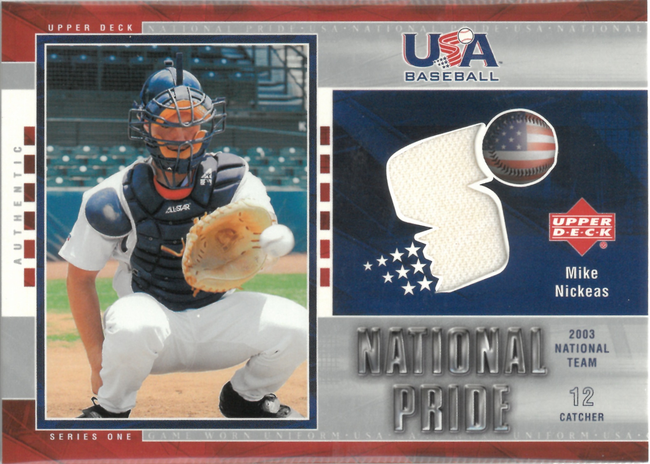 2003 Upper Deck "Mike Nickeas" Relic #USA-11(マイケル・ニッケアス)