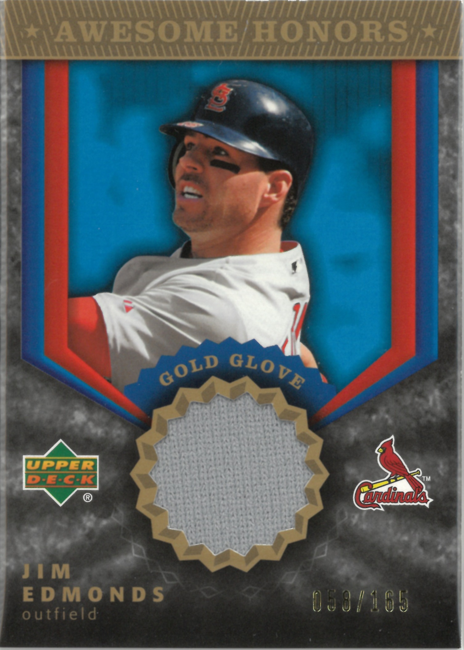2004 Upper Deck "Jim Edmonds" Relic【058/165】#AH-JE(ジム・エドモンズ)