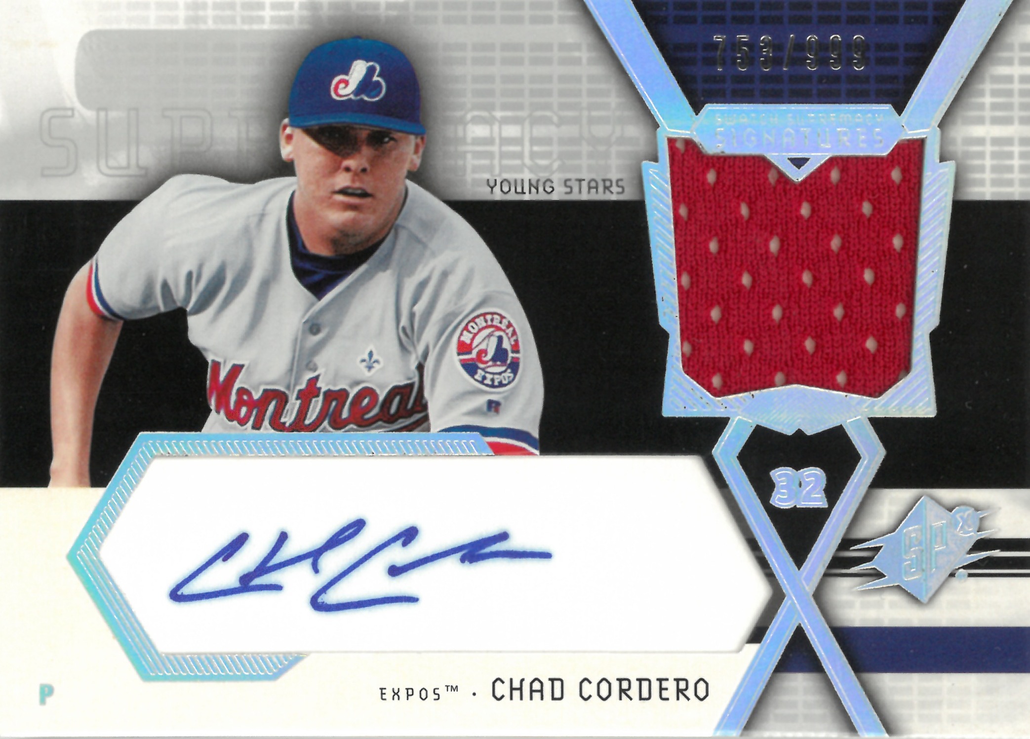 2004 Upper Deck "Chad Cordero" Relic Auto【753/999】#SS-CC(チャド・コルデロ)