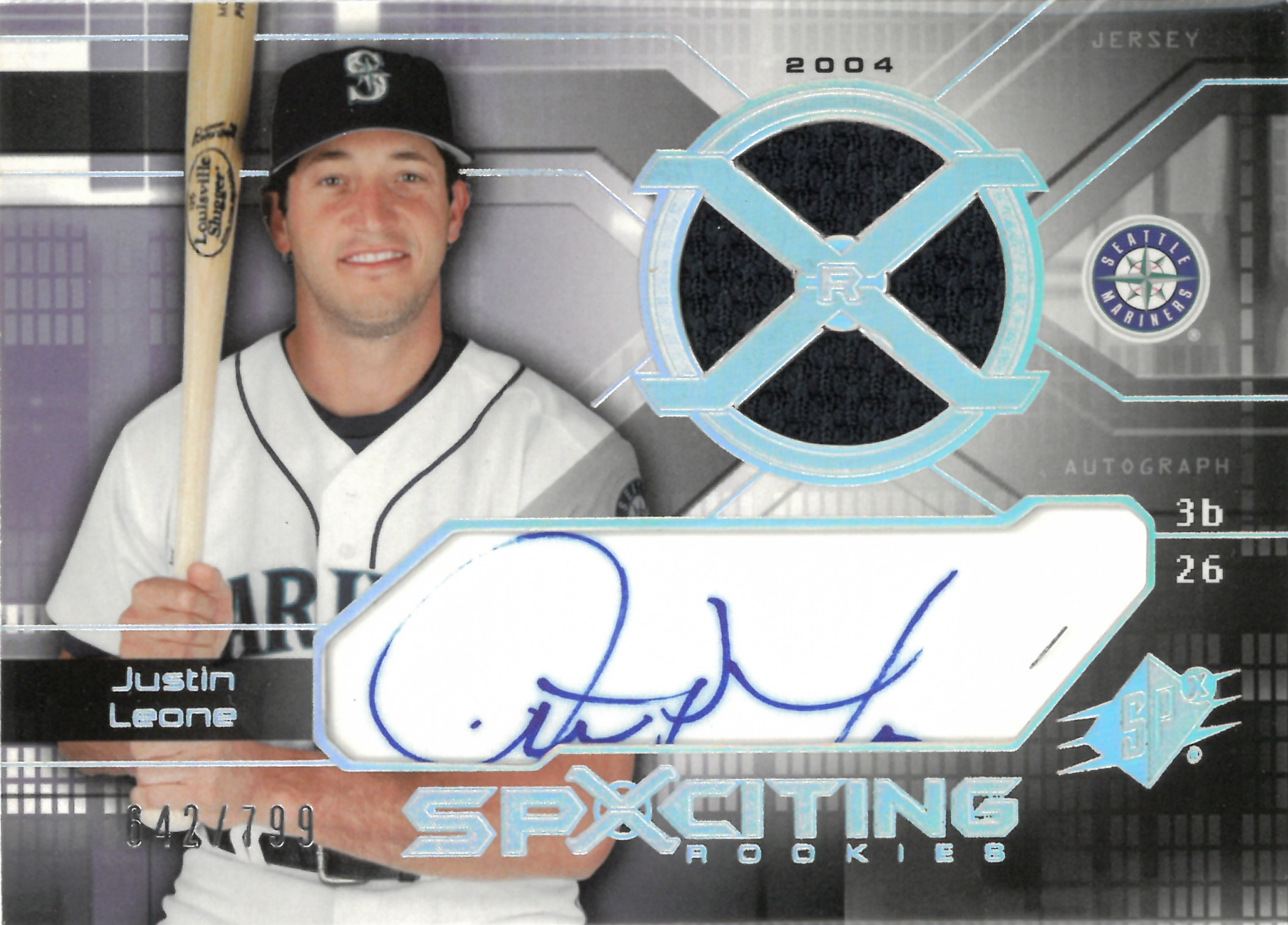 2004 Upper Deck "Justin Leone" Relic Auto【642/799】#185(ジャスティン・レオーネ)