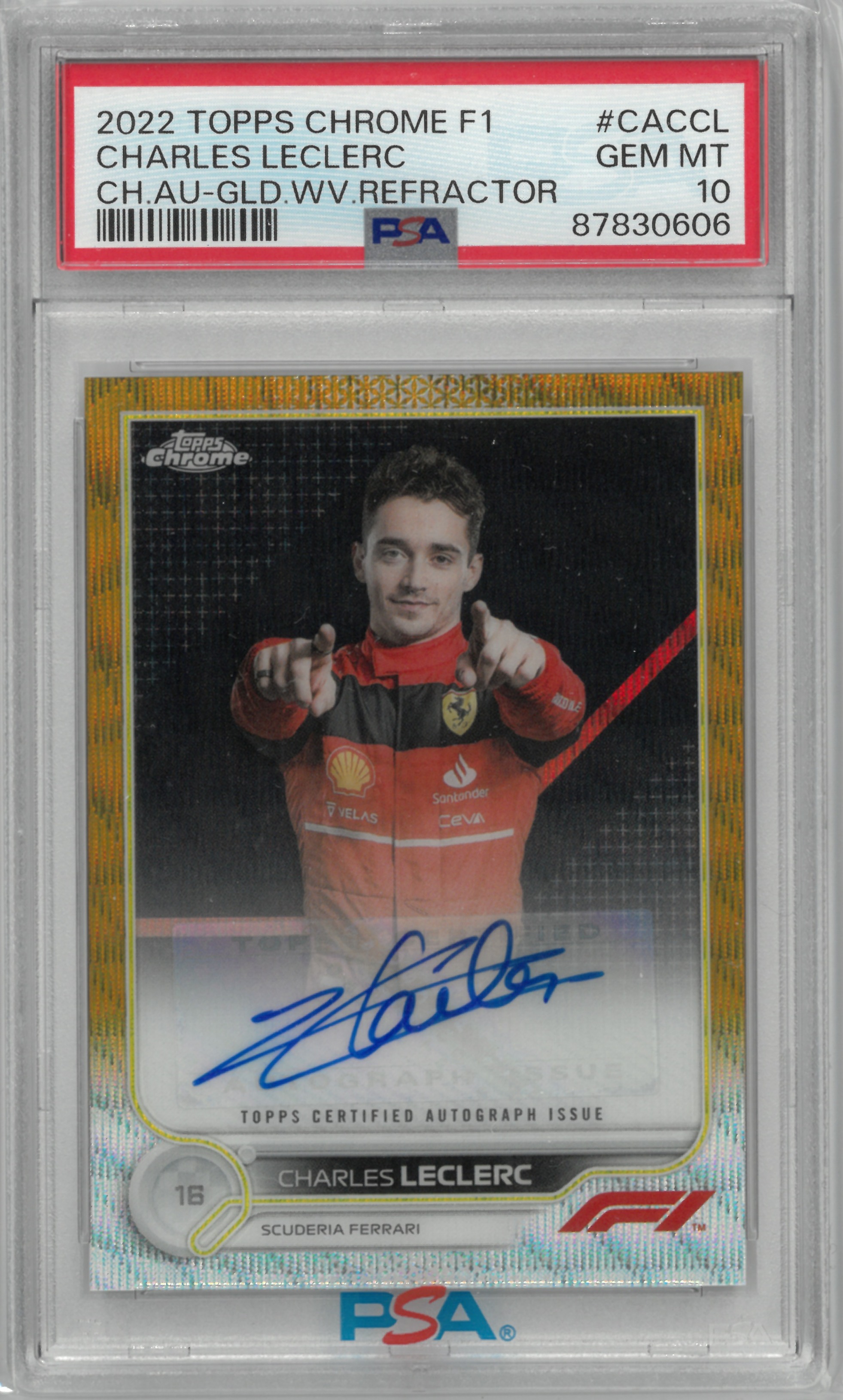 2022 Topps Chrome "Charles Leclerc" Auto #CAC-CL【PSA10】(シャルル・ルクレール)